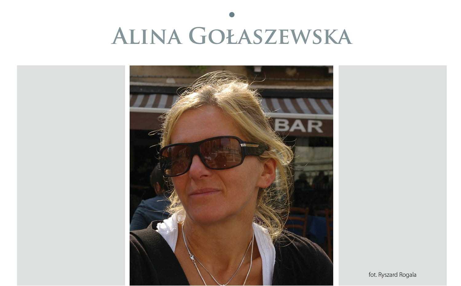 Alina Gołaszewska. Zdjęcie portretowe - kobieta w okularach przeciwsłonecznych