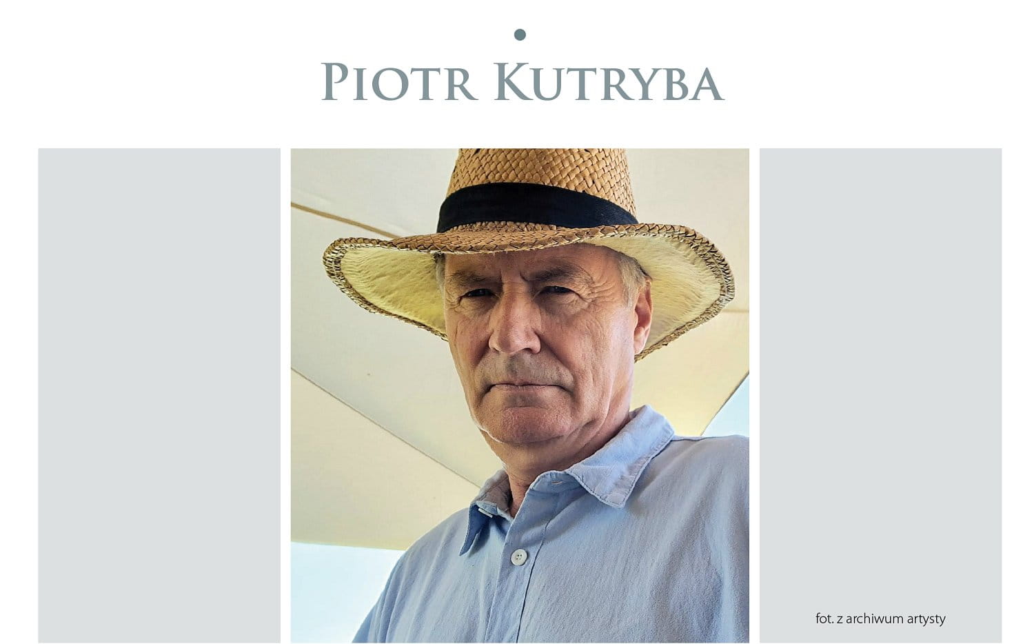Piotr Kutryba. Zdjęcie portretowe - mężczyzna w słomkowym kapeluszu