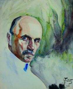 Autoportret, 1910 r. , akwarela