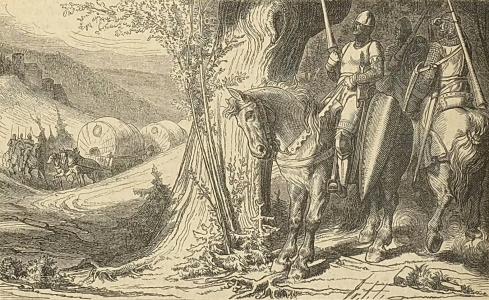 Ilustracja: Rycerze-rabusie, rys. Friedrich Hottenroth (1875)